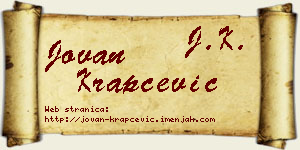 Jovan Krapčević vizit kartica